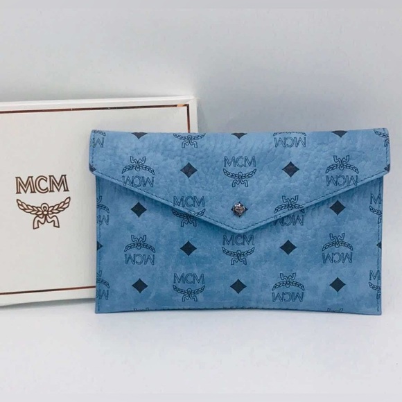 💯Authentic MCM Rare Envelope Clutch New With Box - Picture 1 of 16